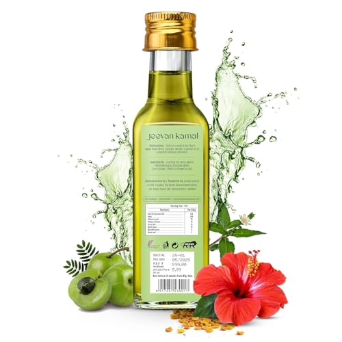Image of Hair Growth Oil -100ml | Hair Fall Control, Healthy Scalp, Strong Hair | Blend of Amla, Hibiscus Flower and Leaf, Curry Leaf, Roasted Methi, Bhringraj, Neem | Organic (Pack of 2)