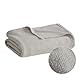 Madison Park Freshspun Korbgeflecht Baumwolldecke Twin grau