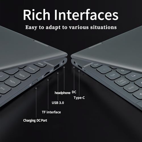Image of BINTEC 14'' 2 in 1 Touchscreen Laptop,3840 * 2160 IPS LCD, celeron N95(up to 3.4GHz), 16GB DDR4,Backlit Keyboard,Fingerprint Unlock,2.4G /5G WiFi,Type-C,Bluetooth 4.2 256G