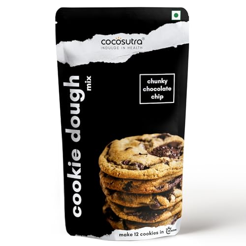 Image of Cocosutra Chunky Chocolate Chip Cookie Dough Mix, 220g | Chip Cookie Premix, Ready to Bake, Vegan & Eggless, Soft & Chewy, 100% Natural Baking Mix