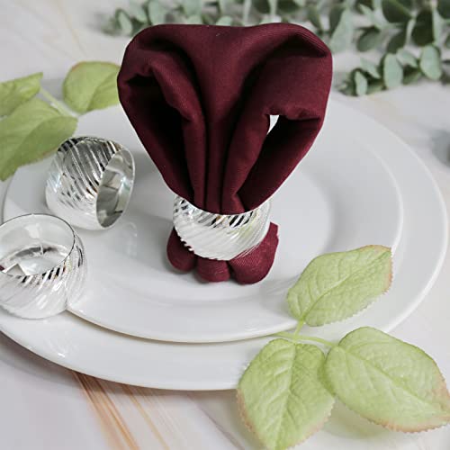 Loghog Delicate Alloy Napkin Rings Set Of 12, Ideal Table Setting Napkin Decor For Wedding, Christmas, Family Party, Valentine's Day，Parties, Holiday. (Silver Circle) #TOP6