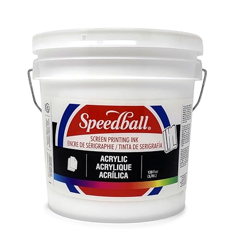 Speedball 004660 Acrylic Screen Printing Ink, 128 FL OZ, White