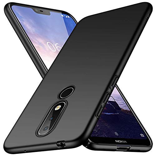 Image of Mobile Back Cover Case for Nokia 7.1 Plus (Silicone Case|CameraProtection|Black SC1510)