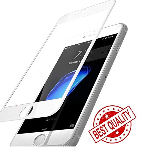 Image of HD Tempered Glass Screen Protector Compatible For iPhone 6 Plus (White) With Edge To Edge Coverage And Easy Installation Kit