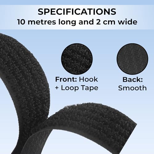 Double Dragon 10m x 2cm Reusable Hook & Loop Cable Straps with 50 Buckles, Adjustable - Image 4
