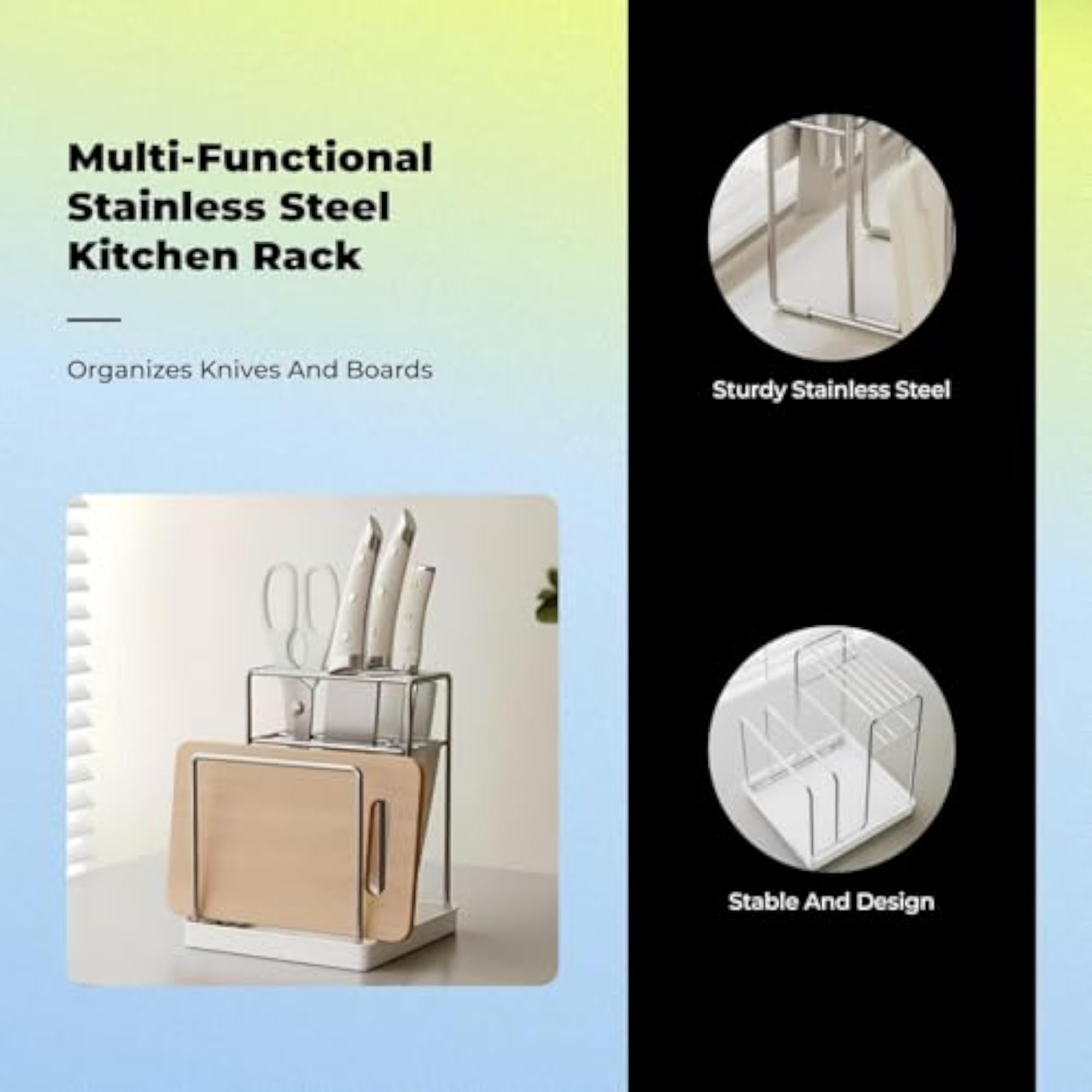 Stainless Steel Kitchen Countertop Organizer, Multifunctional Rack