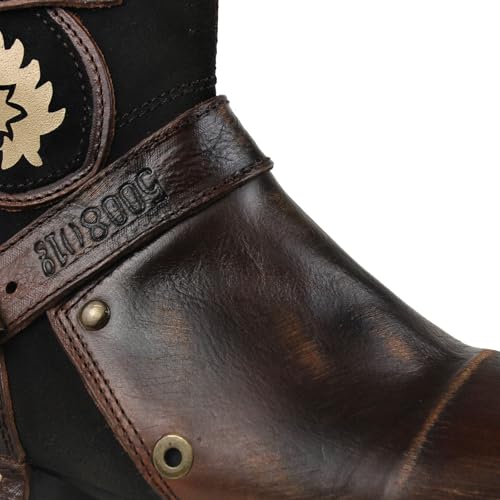 OSSTONE Moto Boots for Men Fashion Zipper-up Leather Chukka Boots Casual Shoes OS-5008-1-BP-US-R Vintage Brown4