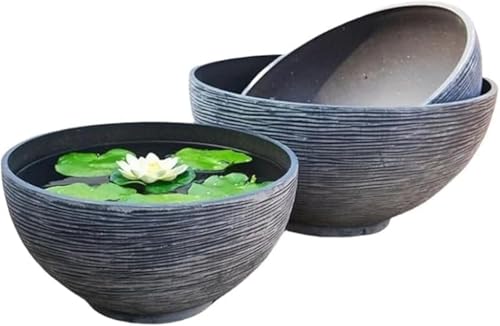 CokBlu屋外飼育に最適な大型プラスチック金魚鉢 睡蓮鉢兼用で大容量金魚水槽 大きいサイズの飼育水槽として軽量且つ頑丈 亀・メダカ飼育容器にも対応 観葉植物栽培・水培にも活用可能な多機能容器