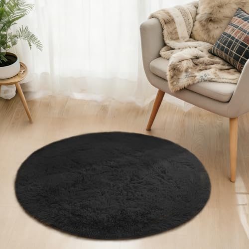 Tapete Redondo Esponjoso Lifup 61 cm Negro miniatura 1