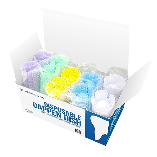 200 PlastCare USA Assorted Dappen Dish, Disposable Small Plastic Containers – Liquid Bowls for Dental and Nail Procedures - Imagem 6