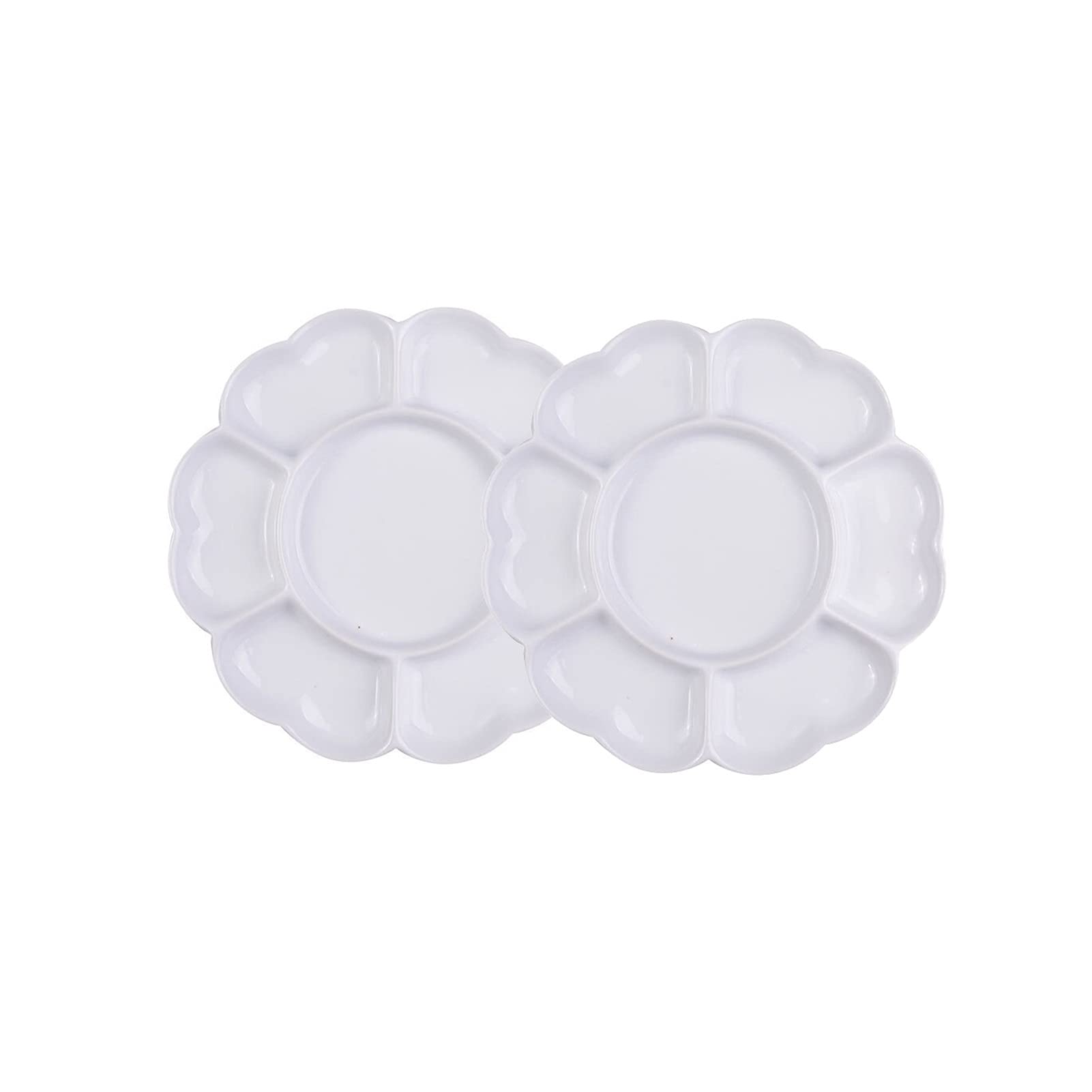 Paleta de pintura de cerámica de 2 piezas con diseño floral de 6 agujeros y 5 pulgadas