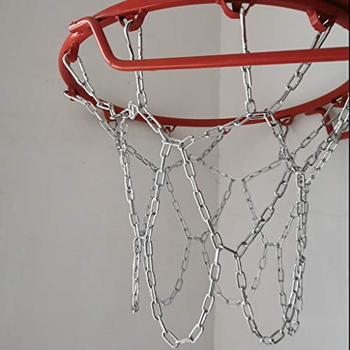 XingLi ?with Spring Buckle? Outdoor, Indoor Basketball Net, Iron Chain Basketball Net Professional Standard Heavy-Duty Galvanized Basketball Net