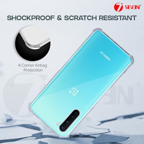 Image of 7SEVEN Back Cover for OnePlus Nord Transparent Mobile Back Case Shock Proof Design Camera Edges Protection Crystal Clear 1+ Phone Case Silicon Soft TPU & Flexible One Plus Bumper Phone Cover