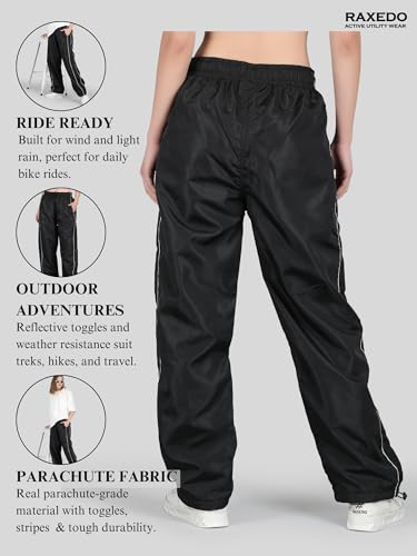 Image of Parachute Pants for Women - Water-Resistant Cargo Pants for Women | Stylish Activewear for Travel, Office, Gym, Trekking & Everyday Comfort | Korean Pants for Woman