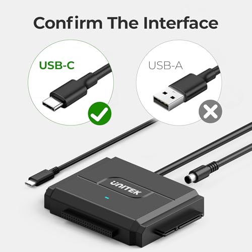 Image of Unitek IDE /SATA to USB C 3.0 Adapter, Universal IDE Hard Drive Little Triangle pro Converter for 2.5 inch /3.5 inch Inch IDE and SATA External HDD /SSD, Support 10TB