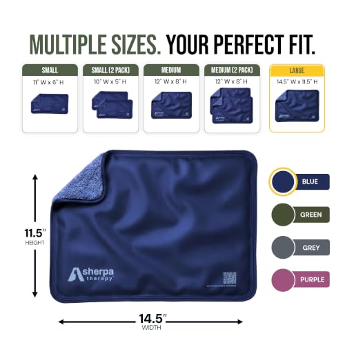 Image of Large Hot and Cold Flexible Gel Ice Packs for Injuries Reusable, Cold Packs for Injuries Reusable Ice Packs, Soft Ice Pack for Back Cold Compress - 11.5 inch x 14.5 inch - Blue