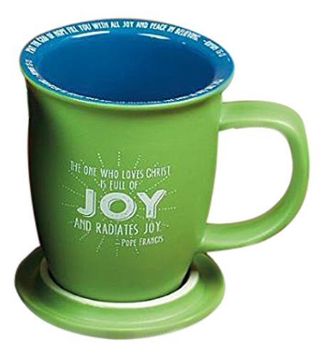 Abbey Gift Press (Abbey & CA Gift) Joy Mug and Coaster Set, 14 oz, 14 Ounce, Green