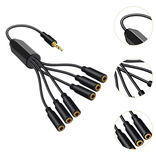 Cable de audio 3.5mm macho a múltiples jack hembra 0.3m miniatura 5