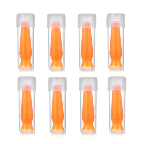 DHSUUUUP 8 Pack Scleral Lens Inserter Tool Ventless Contacts Inserter Applicator for Hard Contact Lenses RGP & Prosthetic Eyes Individual Container Safely Comfortably Orange