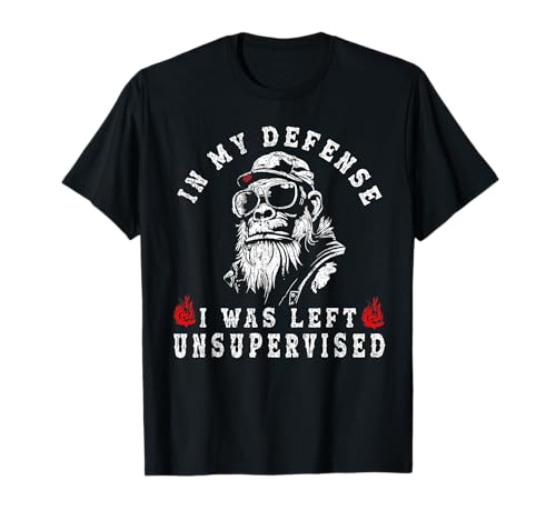 Funny Monkey In My Defense I Was Left Unsupervised T-Shirt