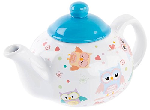 Théière Hibou en céramique (Bleu)