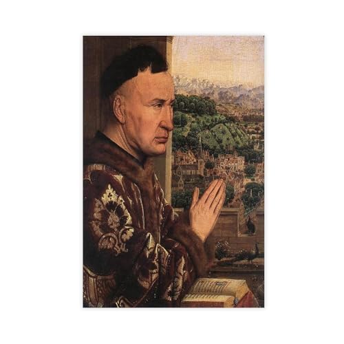 Impression sur toile Jan Van Eyck The Virgin of The Chancellor Rolin decoration murale chambre