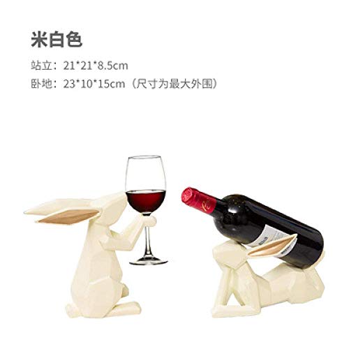 Support de bouteille de lapin en résine artisanale pour table de salon