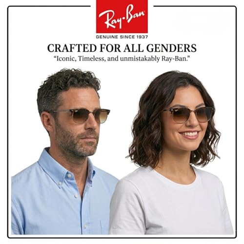 Image of Ray-Ban RB4416 NEW CLUBMASTER Square-Round Shaped Sunglasses for Men & Women with Official RAYBAN Eyewear Kit