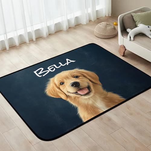 Tapete personalizado para mascotas con foto y nombre 45x61 cm miniatura 1