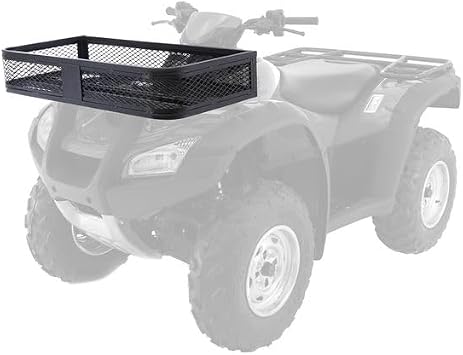 Black Widow ATV Front Storage Rack Steel Mesh Universal Deluxe 300 lb. Capacity, Hardware Included