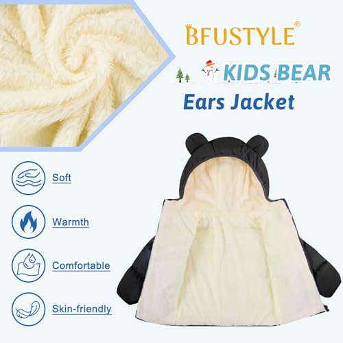 Image of BFUSTYLE Baby Toddler Coats Boys Girls Bear Ear Hooded Puffer Jackets 6M-5T