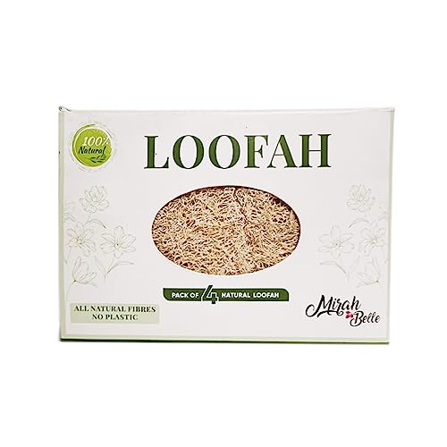 Image of Mirah Belle - Natural Loofah - Exfoliating Bath Sponge (Pack of 4) - Scrubber for Men and Women - Eco Friendly Skin Care - For men and women