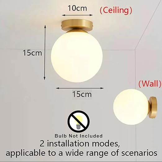 Image of Ceiling Light, for Hallway Light Fixture Ceiling Glass Shade for Living Room, Ceiling Surface, Cafe, Restaurant, Hallway, Kitchen-AA