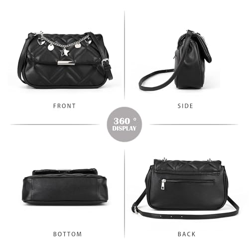 Gladdon Small Quilted Crossbody Bags for Women Shoulder Purses PU Leather Clutch Purse4