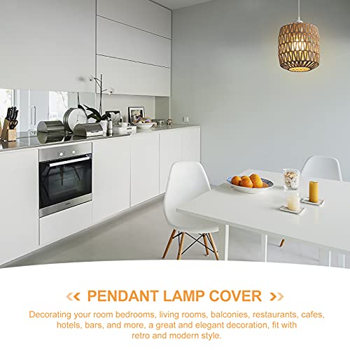 1pc Woven Lampshade Pendant Lampshade Hand-woven Weaving Handmade Handmade Imitation Rope Light Ceiling - Image 6