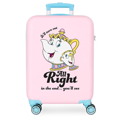 Valise cabine Joumma Disney rigide rose antichoc avec serrure latérale