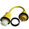 Parkworld 692002 Shore Power Adapter Cord RV 30A L5-30P Male to Marine 50A SS2-50R Female (Two hots bridged) (1.5FT)
