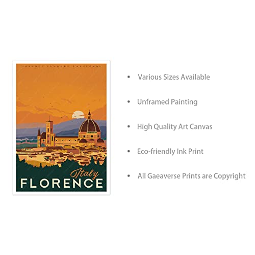 Gaeaverse Italy Florence Basilica Di Santa Maria Del Fiore City Landscape Travel Posters Vintage Room Decor Aesthetic Canvas Paintings For Bedroom Wall Art Home Decoration (20X28 Inch) #TOP1
