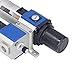 Compressed Air Filter Regulator Lubricator Combo 3 in 1 Unit Professional Grade Pneumatic System Component High Efficiency Water Oil Separator for Industrial Machinery Aluminum (GFC400-10)