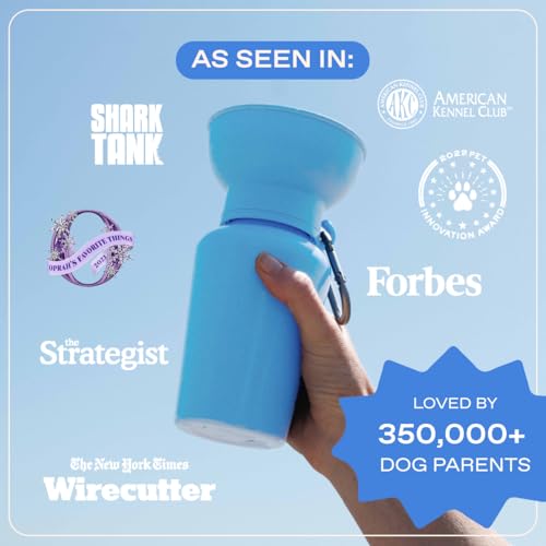 Image of Springer Flip Dog Water Bottle | Portable Drinking Feeder with Foldable Food-Grade Silicone Bowl | One-Hand Squeeze & Leak-Proof | BPA-Free 20oz | Walking, Hiking & Camping | Puppy Essentials