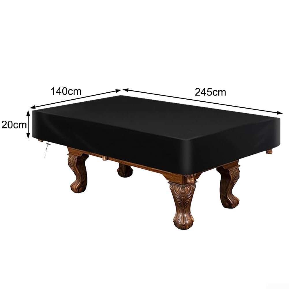Nappe de billard en tissu Oxford 210D, imperméable et indéchirable, conçue pour tables de 2,4 m, sangles réglables (245 x 140 x 20 cm)