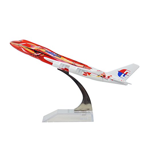24-Hours Malaysia Airlines System Berhad Boeing 747 Plane Model Hibiscus Alloy Metal Plane Model Airplane Die-cast 1:400