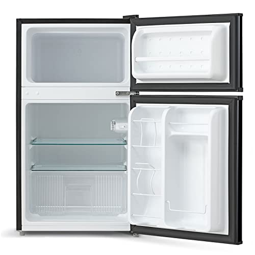 Midea WHD-113FB1 Double Door Mini Fridge With Freezer For Bedroom Office Or Dorm With Adjustable Remove Glass Shelves Compact Refrigerator thumb #7