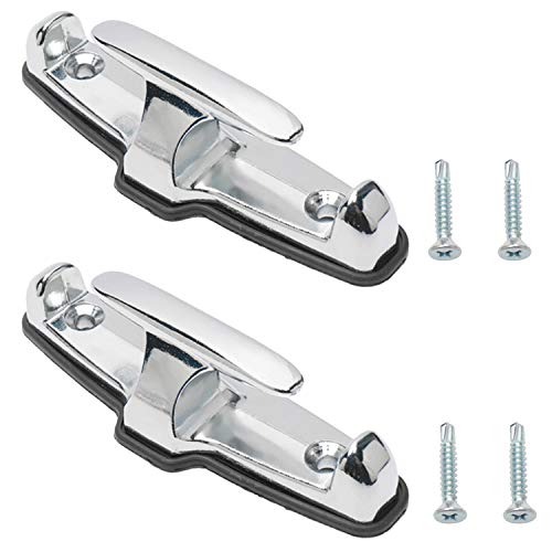 NovelBee 2 Pack of Chrome T-Hook Tie Down Rope with Washer and Mounting Screws for Car Boat (White)