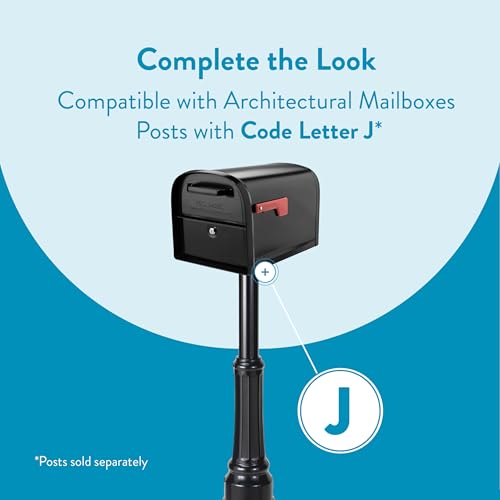 Image of Architectural Mailboxes 6300B-10 Oasis 360 Locking Parcel Mailbox, Extra Large, Black, 6300B-10 | Galvanized steel build with a secure steel cam lock, dual access doors, and hopper delivery door. USPS approved.