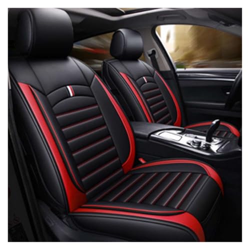 Housses de siège auto universelles imperméables en PU noir et rouge faciles à nettoyer