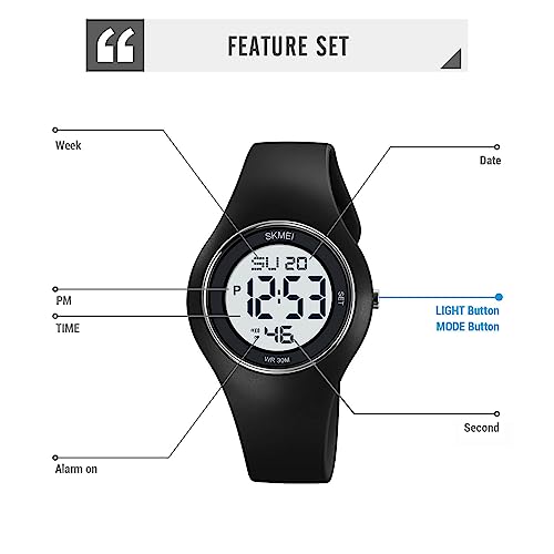 Findtime Womens Digital Watches With Soft Detachable Watchband 30M Waterproof Womens Sports Watches With 12/24H,Led Backlight,Alarm Large Face Silicone Watches, Green #TOP5