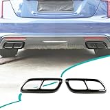 Hudiriy Tailpipe Exhaust Muffler Tail Pipe Cover Trim Decal Exterior Accessories Compatible with Cadillac CT4 CT5 2020-2023 Tail Pipe Trim (Black)