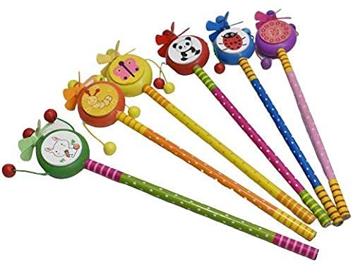 Antlantic Wood Store Pack of 6 Wooden Cartoon Shape Animals Design Pencil Attached Rattle | Best Pencil Use for Kids | Study and Play in Interesting Way | Multicolor (8.5 inc (B0BG4PHZW4) Amazon Price History, Amazon Price Tracker