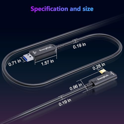 Câble optique actif de type C Gen3.2 coudé pour liaison longue distance webcam - 3